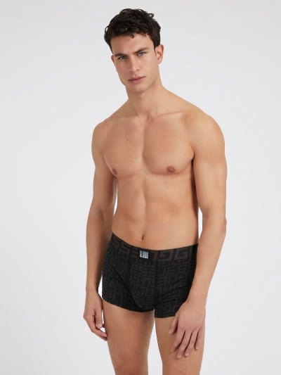 Férfi Guess 3 Pack Logo Boxers Fekete | HU-224610