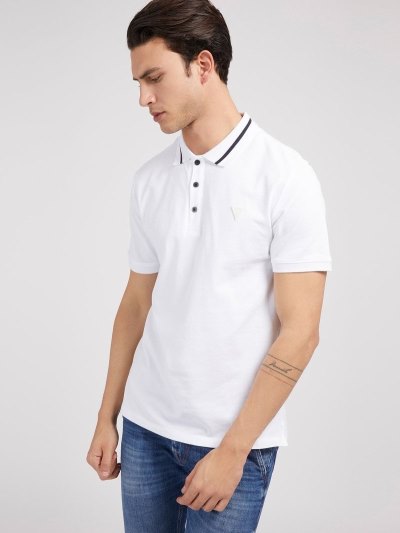 Férfi Guess Classic Polo Pólóing Fehér | HU-805201