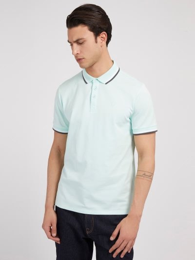 Férfi Guess Classic Polo Pólóing Világos Kék | HU-812753