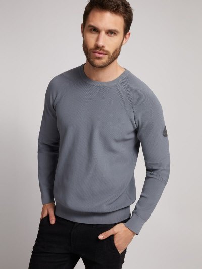 Férfi Guess Crew Neck Pulóverek Barna | HU-502971