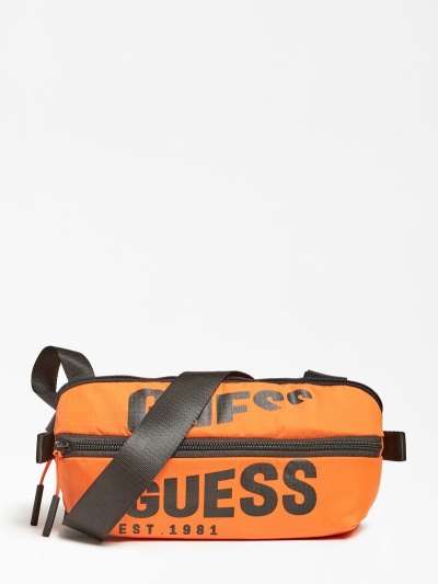 Férfi Guess Elvis Logo Lettering Övtáska Narancssárga | HU-295266