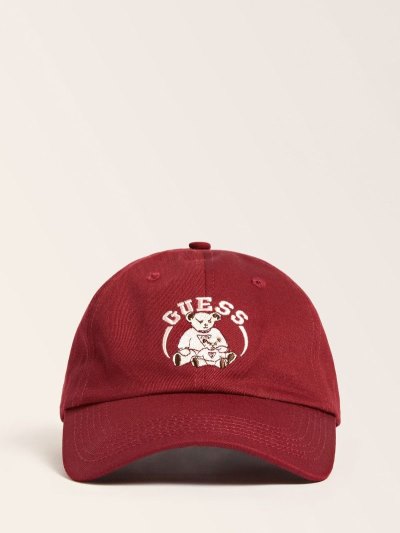 Férfi Guess Front-logo Baseball Cap Bordó | HU-456524