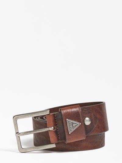 Férfi Guess Luxe Real Bőr Belt Öv Barna | HU-983174