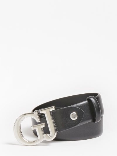 Férfi Guess Luxe Real Bőr Belt Öv Fekete | HU-032067