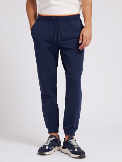 Férfi Guess Nadrág Side Logo Jogger Pant Jogger Nadrág Kék | HU-790261