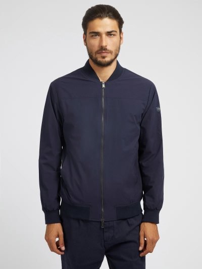 Férfi Guess Relaxed Fit Bomber Kabát Kék | HU-458782