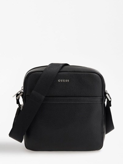 Férfi Guess Riviera Mini Crossbody Táska Fekete | HU-198030