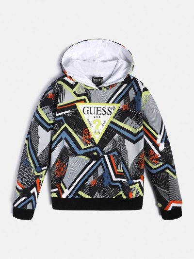 Gyerek Guess All Over Print Pulóverek Szürke | HU-047733