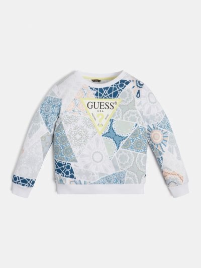 Gyerek Guess All Over Print Pulóverek Szürke | HU-295413