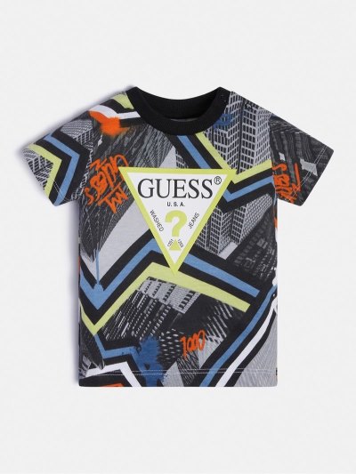 Gyerek Guess All Over Print Póló Szürke | HU-023652