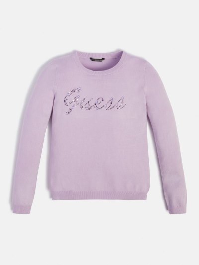 Gyerek Guess Front Logo Pulóverek Lilac | HU-484992