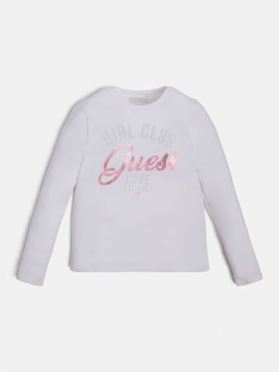 Gyerek Guess Front Logo Póló Fehér | HU-016072