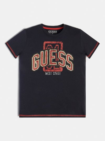 Gyerek Guess Front Logo Póló Kék | HU-720465