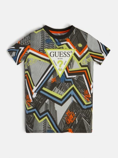 Gyerek Guess Front Triangle Logo Póló Szürke | HU-986404