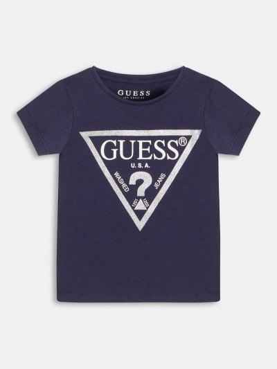 Gyerek Guess Póló Foil Triangle Logo Póló Sötétkék | HU-421326