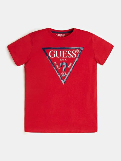 Gyerek Guess Póló Triangle Logo Póló Piros | HU-504150