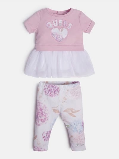 Gyerek Guess T-shirt And Leggings Sets Lilac | HU-093719