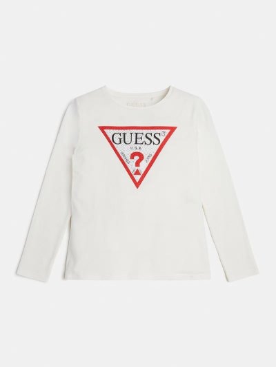 Gyerek Guess Triangle Logo Póló Fehér | HU-980374