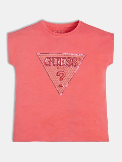 Gyerek Guess Triangle Logo Póló Korall | HU-676220