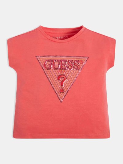 Gyerek Guess Triangle Logo Póló Korall | HU-781182