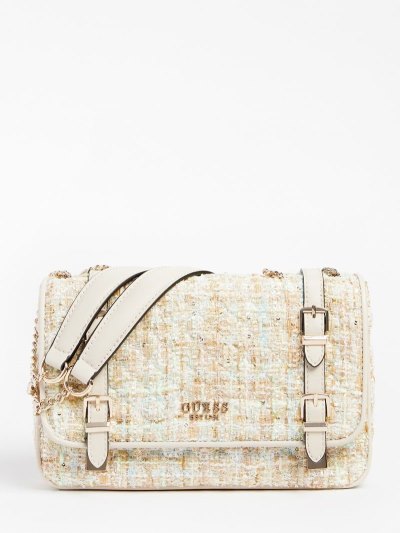 Női Guess Adam Tweed Crossbody Táska Kék | HU-002459