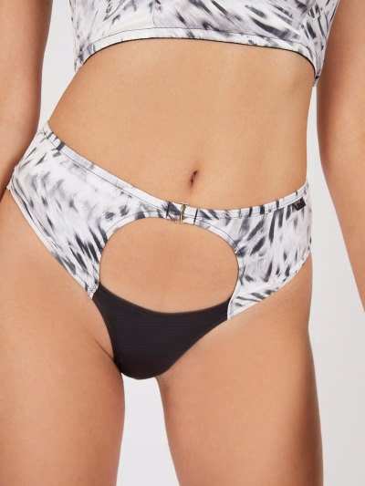 Női Guess All Over Print Satin Brazilian Panties Fekete | HU-570434