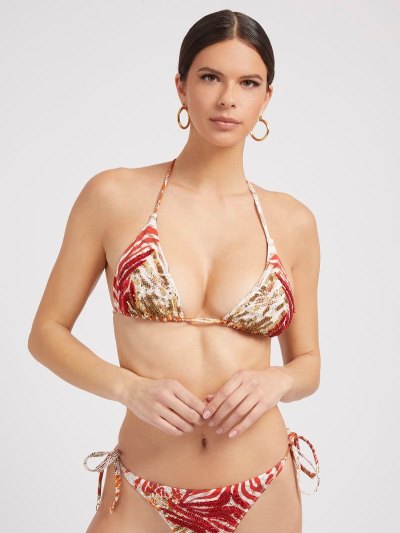 Női Guess All Over Print Triangle Bikini Színes | HU-944011