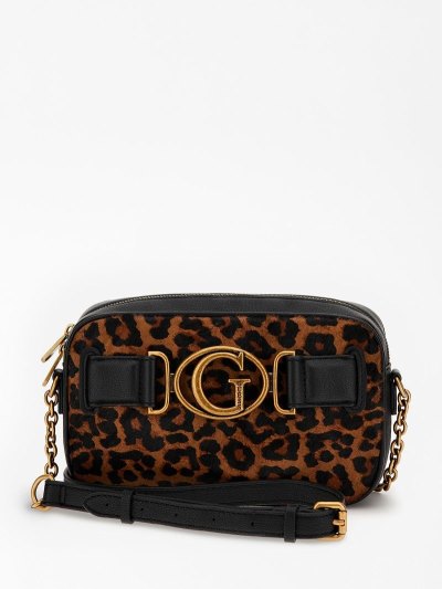 Női Guess Aviana Genuine Bőr Mini Crossbody Táska Animalier | HU-380687