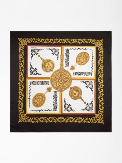 Női Guess Baroque Print Neckerchief Fehér | SEIEZ167