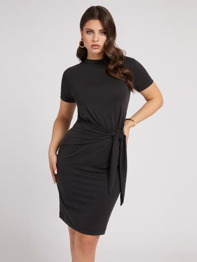 Női Guess Belted Ruha Fekete | HU-624672