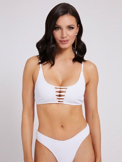 Női Guess Bralette Bikini Fehér | HU-298910