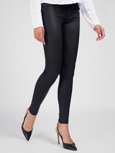 Női Guess Coated Shaping Fit Ruházat Fekete | HU-656504