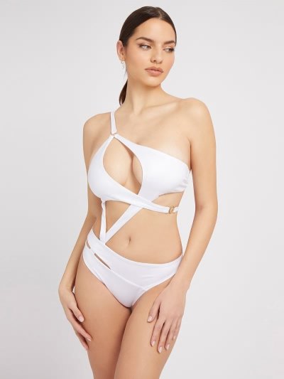 Női Guess Cross Monokini Úszóruhák Fehér | HU-144471