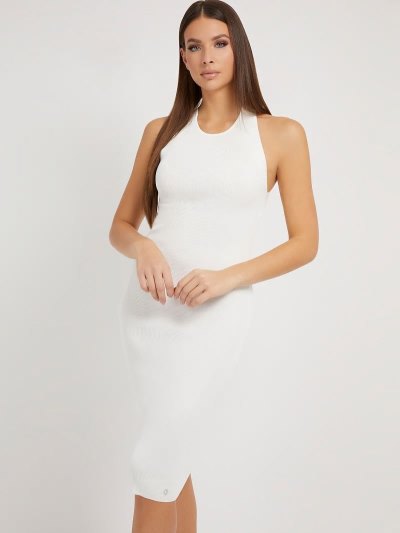 Női Guess Cut-out Pulóver Ruha Fehér | HU-649185