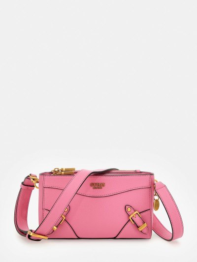 Női Guess Didi Buckled Mini Crossbody Táska Fukszia | HU-284714