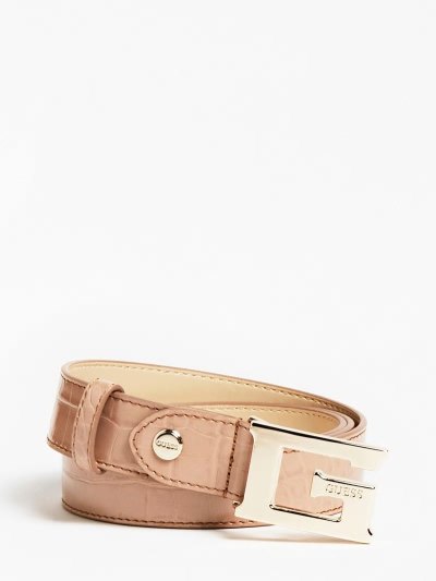 Női Guess Enisa Croc Print Belt Öv Bézs | HU-242320