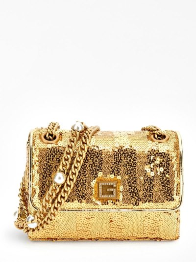 Női Guess Ever Sequin Mini Crossbody Táska Arany | HU-570417