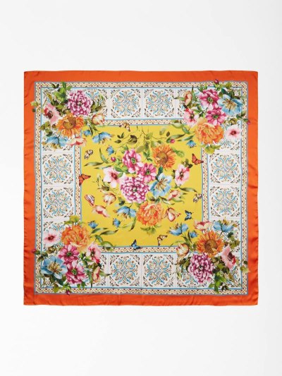 Női Guess Floral Print Neckerchief Narancssárga | HU-554822