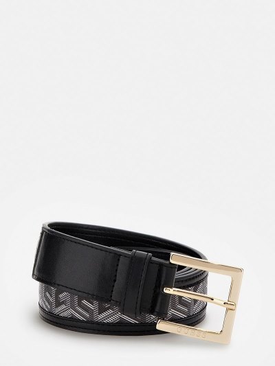 Női Guess Hallie G Cube Logo Belt Öv Fekete | HU-658795