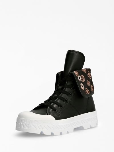 Női Guess Horlo 4g Peony Logo High Top Sneakers Fekete | HU-329387