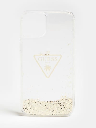 Női Guess Iphone 14 Plus Glitter Cover Fehér | 6NWPMFKD