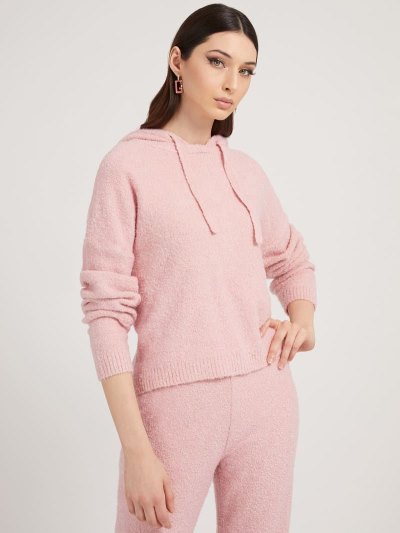 Női Guess Lurex Boucle Pulóverek Rózsaszín | HU-068911