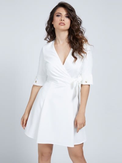 Női Guess Marciano 3/4 Sleeves Ruha Fehér | HU-712356