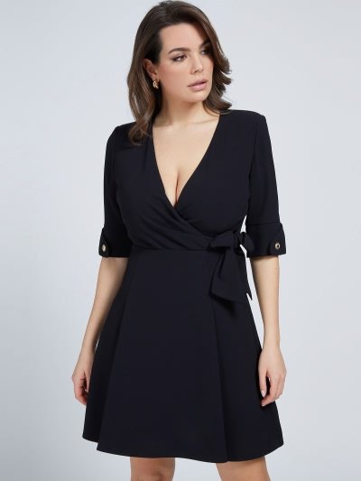 Női Guess Marciano 3/4 Sleeves Ruha Fekete | HU-381764