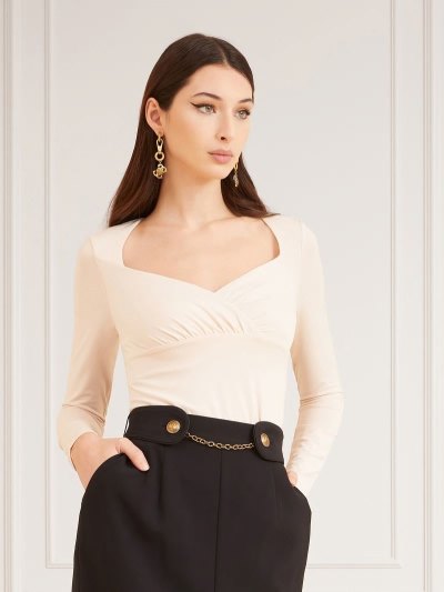 Női Guess Marciano Draped Felsők Krém | HU-878033