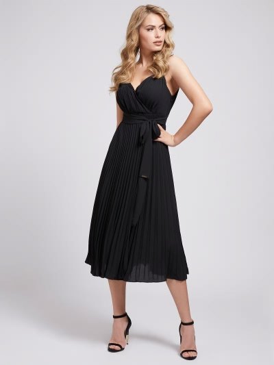 Női Guess Marciano Long Belted Ruha Fekete | HU-565312