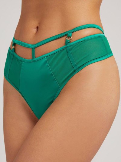 Női Guess Mesh Tanga Zöld | HU-183355