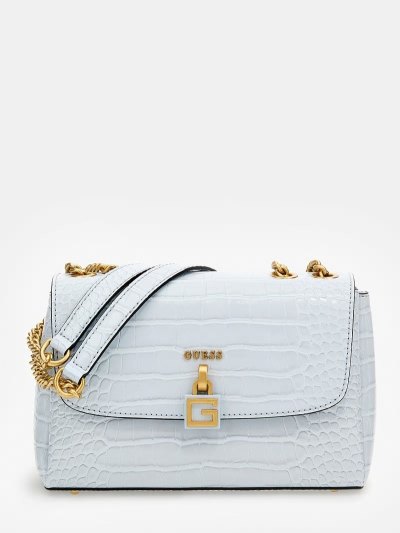 Női Guess Montreal Croc Print Mini Crossbody Táska Fehér | HU-940865