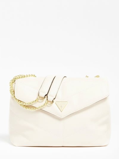 Női Guess Natalie Steppelt Crossboyd Bag Táska Fehér | HU-441732