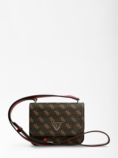 Női Guess Noelle 4g Logo Mini Crossbody Táska Barna | HU-704877